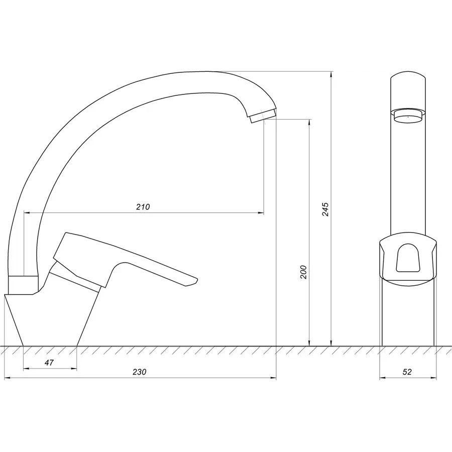 Кухонный смеситель стальной Globus Lux SEVA GLSV-0103S