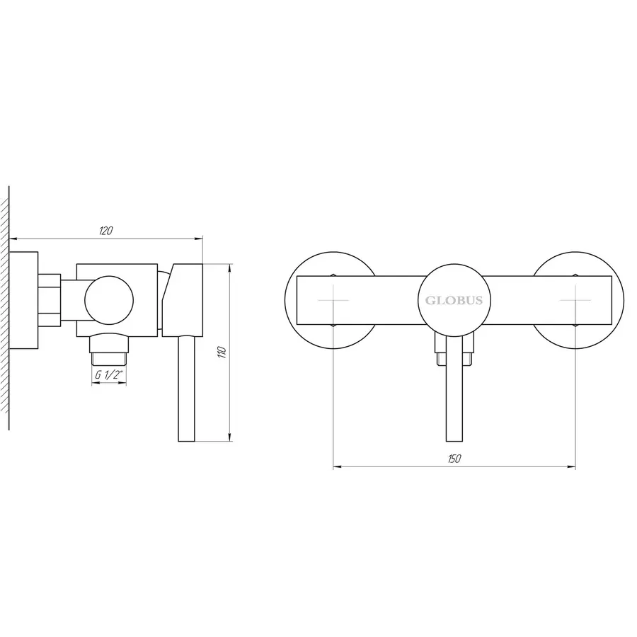 Змішувач для душу Globus Lux ALPEN SBT1-105