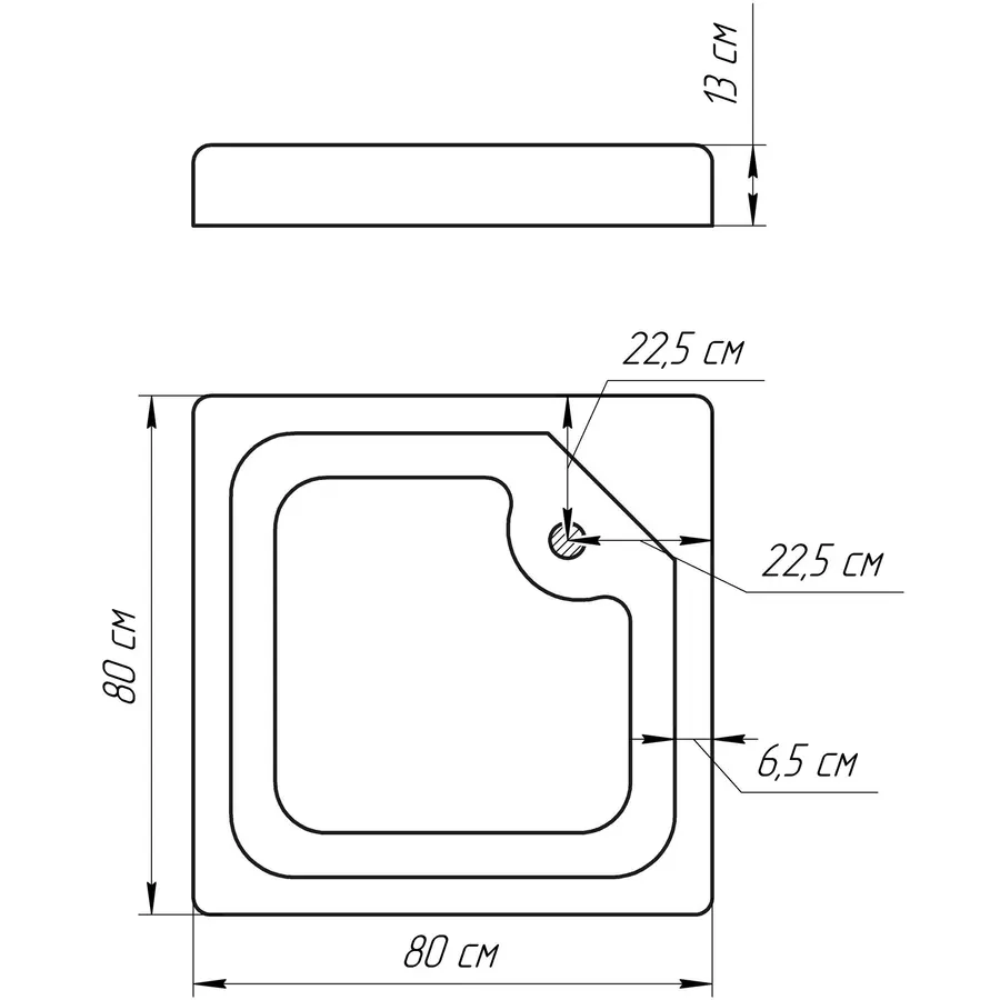 Душ піддон квадратний BRAVO LUBAWA SL 80