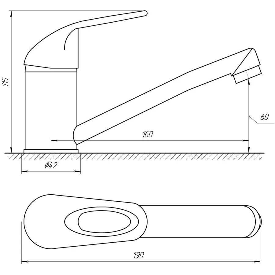 Смеситель для умывальника Globus Lux Sena GLS-103M