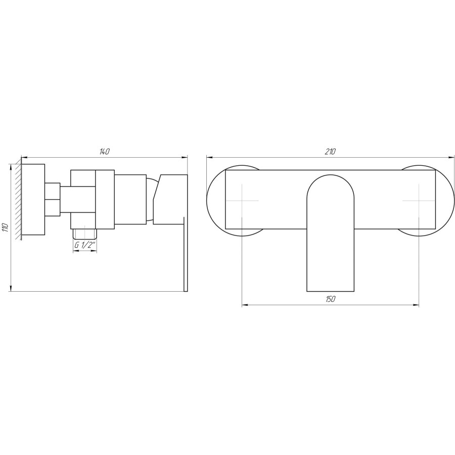 Змішувач для душу Globus Lux SHS-105-M