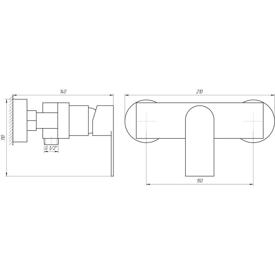 Змішувач для душу Globus Lux SHS-105-M