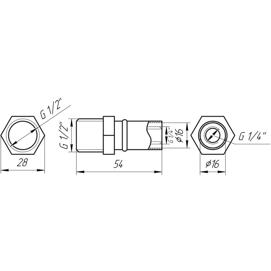 Муфта с наружной резьбой пресс APE ITALY AP 101 1 / 2х16