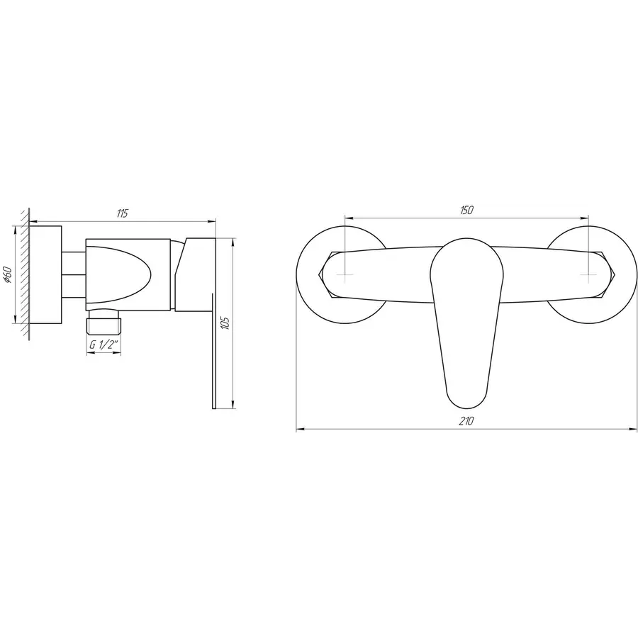 Змішувач для душу Globus Lux MAIN SM-105N