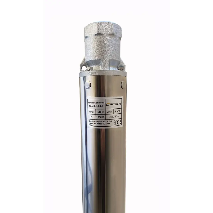 Насос свердловиний з підвищеною стійкістю до піску OPTIMA PM 4QJm6/18 1,8 кВт 110м + 2 м кабель
