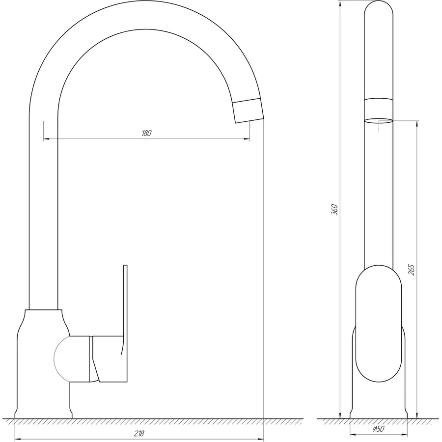 Смеситель для кухни Globus Lux Ontario GLO-0203S-BB