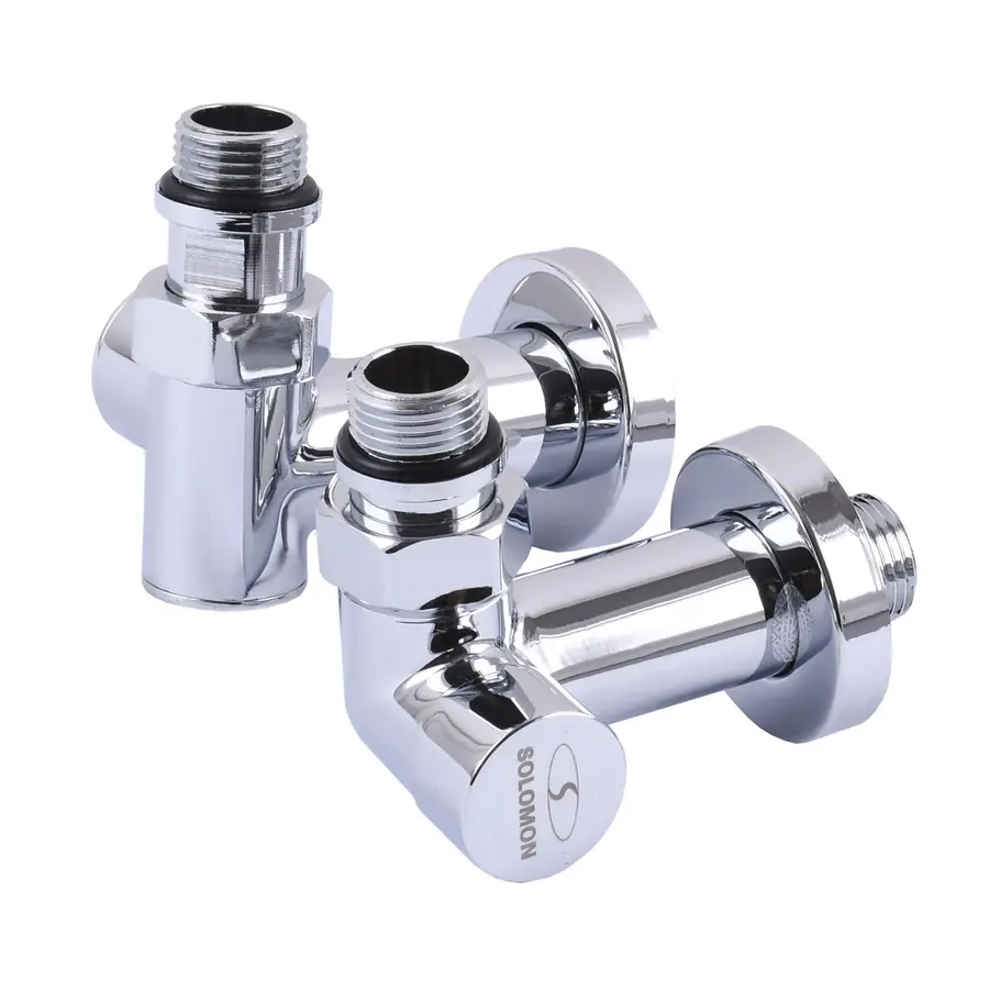 Кран вентильний кутовий з американкою SOLOMON LUX 1/2″ CHROM 7777 TEN (2шт.)