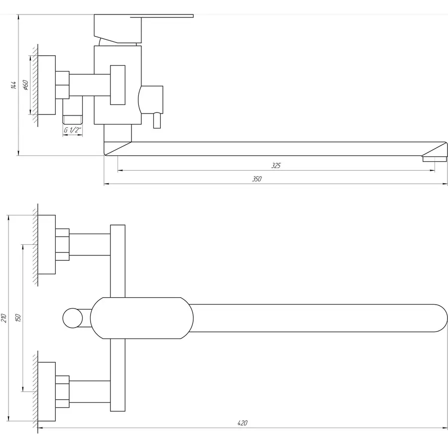 Смеситель для ванны Globus Lux SICILIA SQ-208