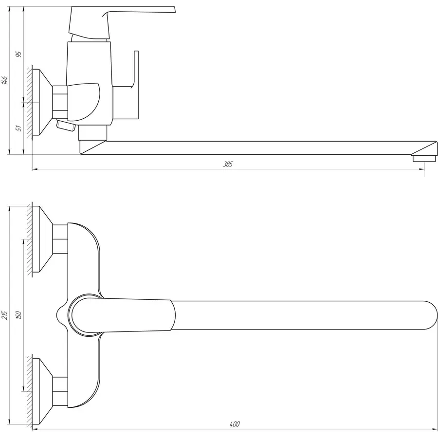 Змішувач для ванни Globus Lux Laguna GLA-0208