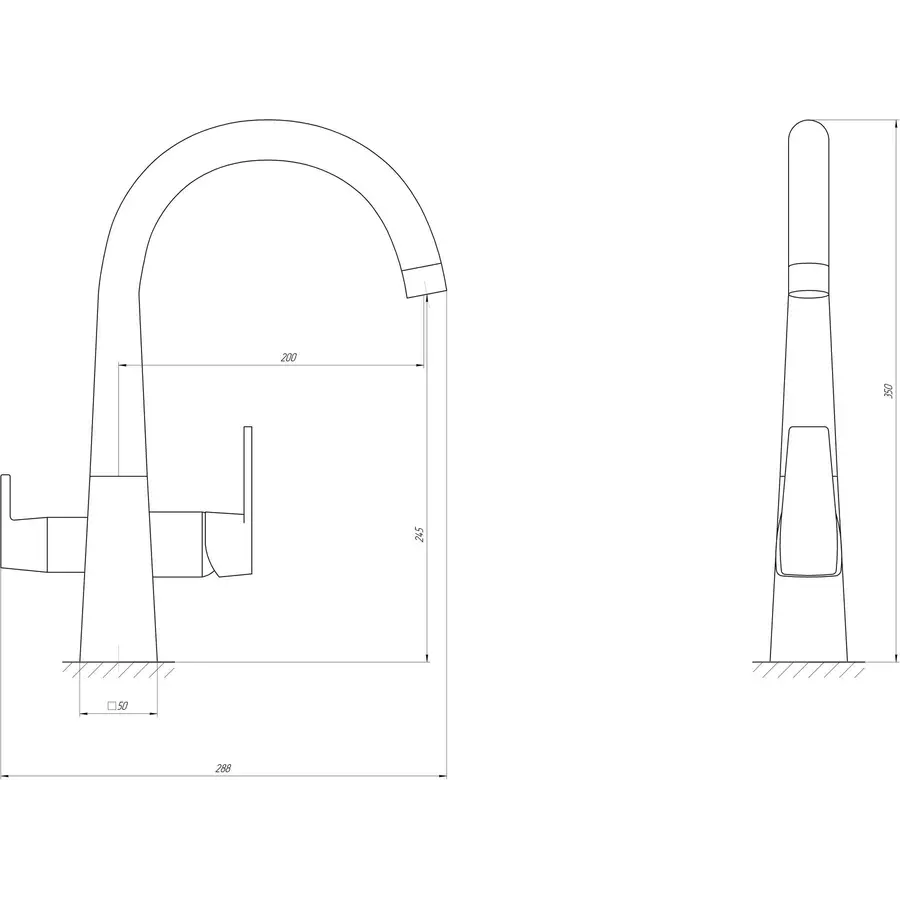 Змішувач для кухні під осмос Globus Lux LAZER GLLR-0999