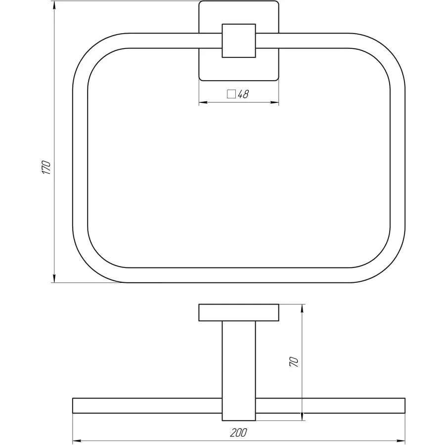 Держатель полотенец SQ9407 - Квадро КВАДРАТ-НЕРЖ-SUS304- (Globus Lux)