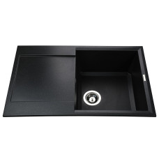 Гранитная кухонная мойка Globus Lux KOMO черный металiк 790х500мм-А0001