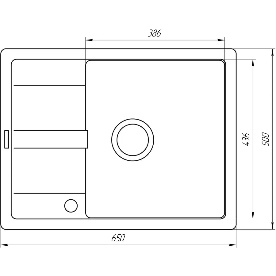 Гранітна мийка Globus Lux ONE піщаний 650х500мм-А0004