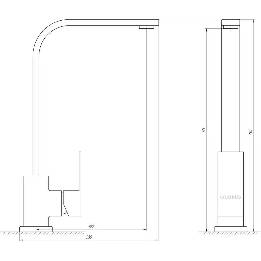Змішувач для кухні Globus Lux SICILIA SBQ-203S-BB