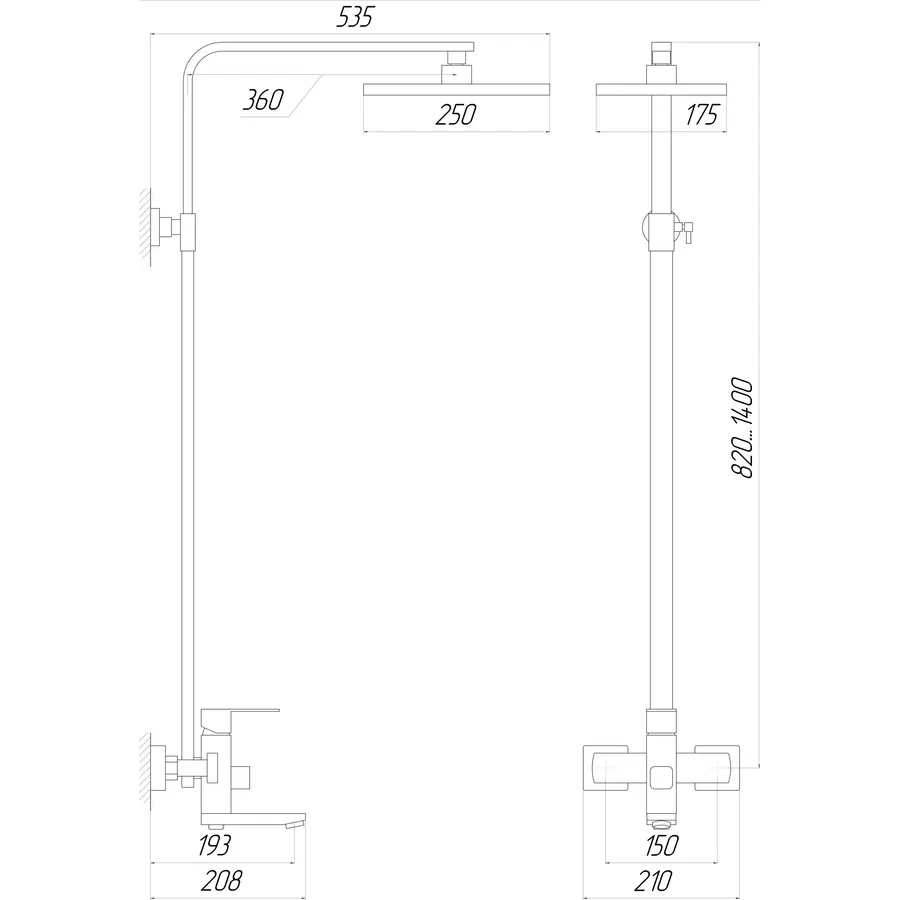 Душевая система Globus Lux SICILIA VAN-SBQ-SH-04-BB
