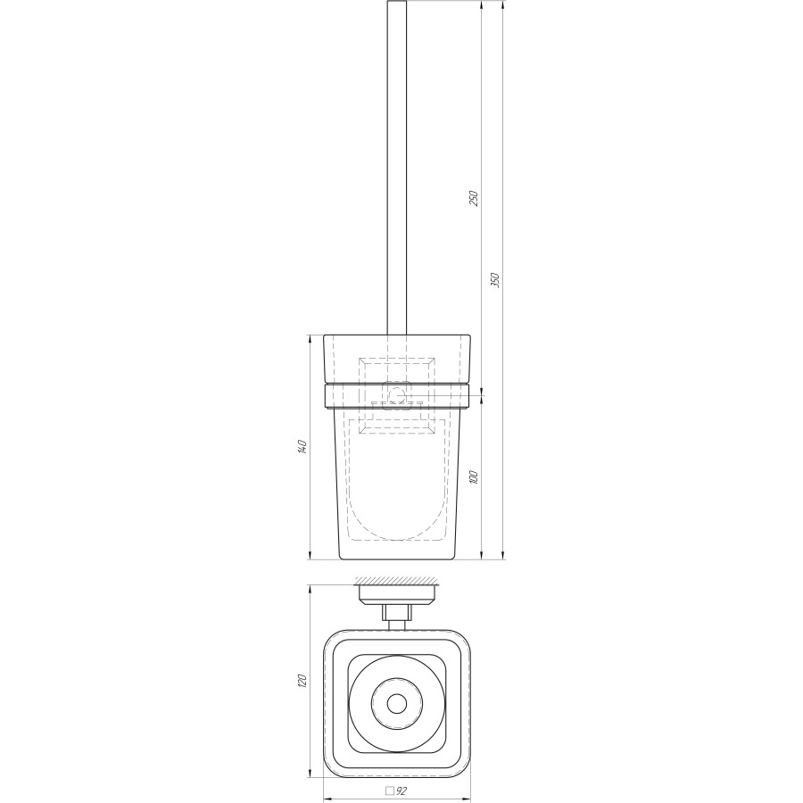 Ершик настенный TOPAZ tкв 9929A-BL