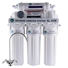 Система н. осмоса Bio + systems (мембр.Filmtec, водоворот. США) без насоса, мин-р RO-75-SL01M + ПЛАСТ. бак