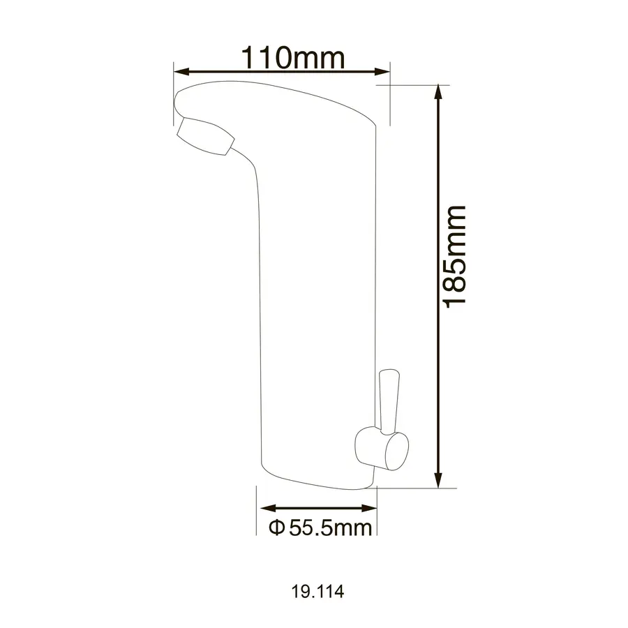 Змішувач сенсорний для умивальника HOTEC 19.114-DC/AC (220V/6V) з трансформатором,латунний Hot/Cold