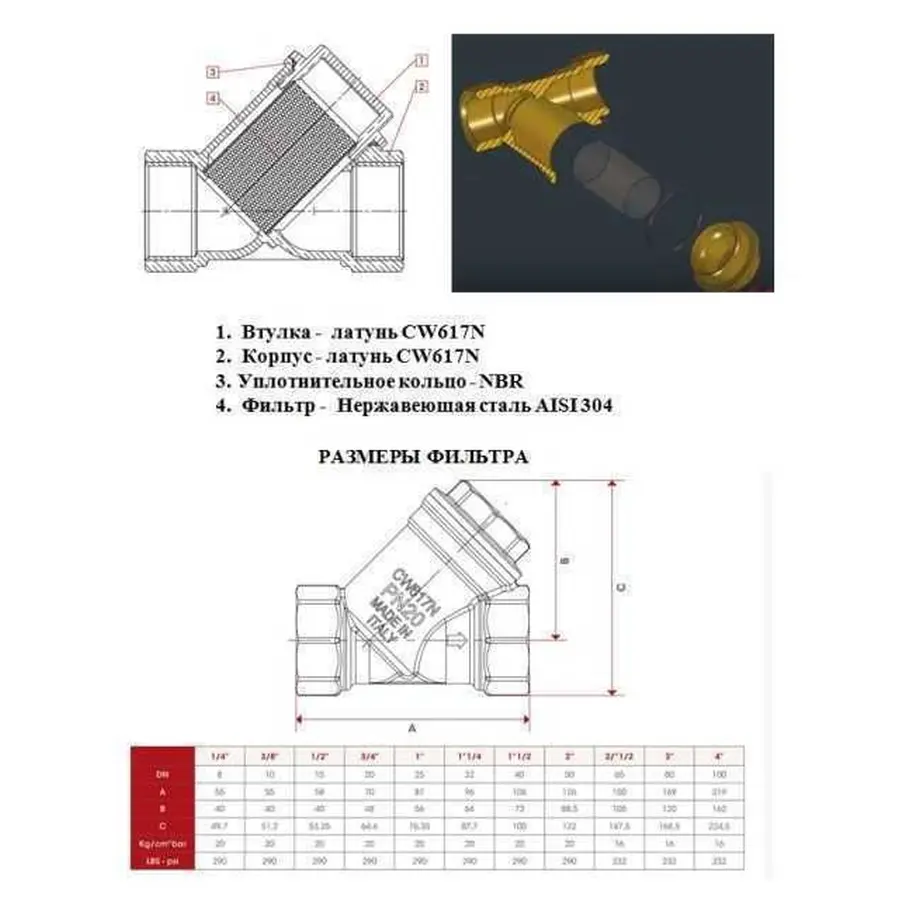 Фільтр грубого очищення ITAP 1 1/2″ 192