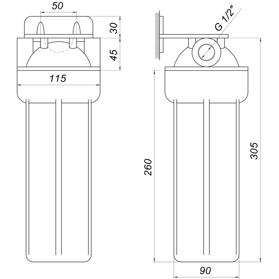 Усиленная фильтр-колба для гор. воды Bио + systems HT-10, 1/2 "