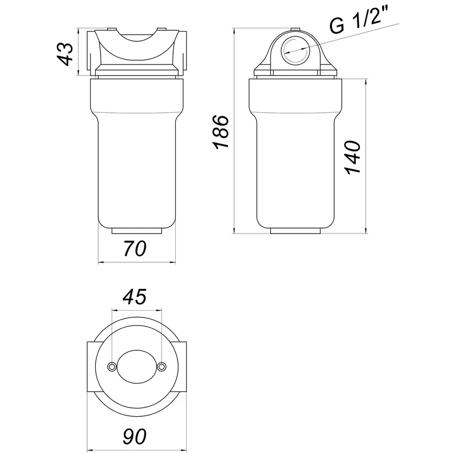 Фильтр-колба для котлов (полифосф. Соль) Bио + systems SL25, 1/2 "