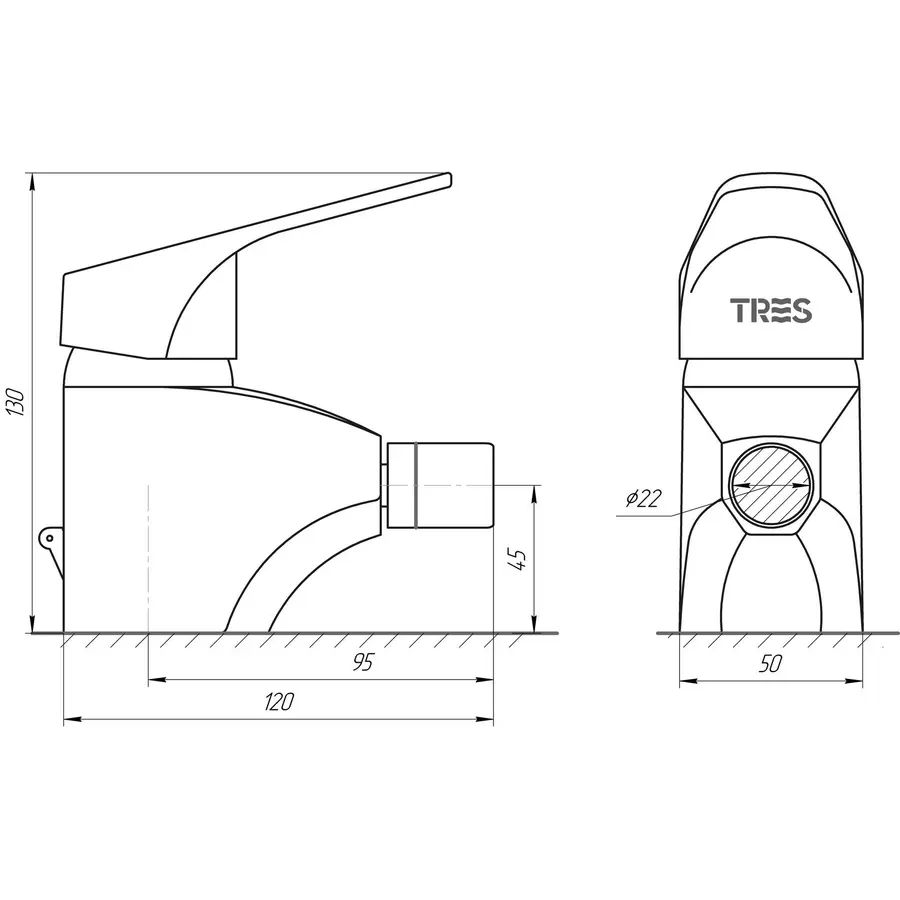 Смеситель для биде TRES POL 17412006