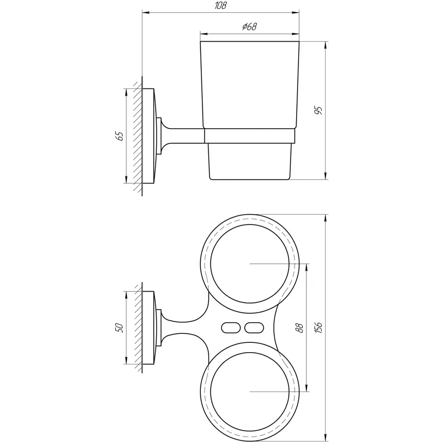 Стакан подвійний Perfect Sanitary Appliances RM 1801
