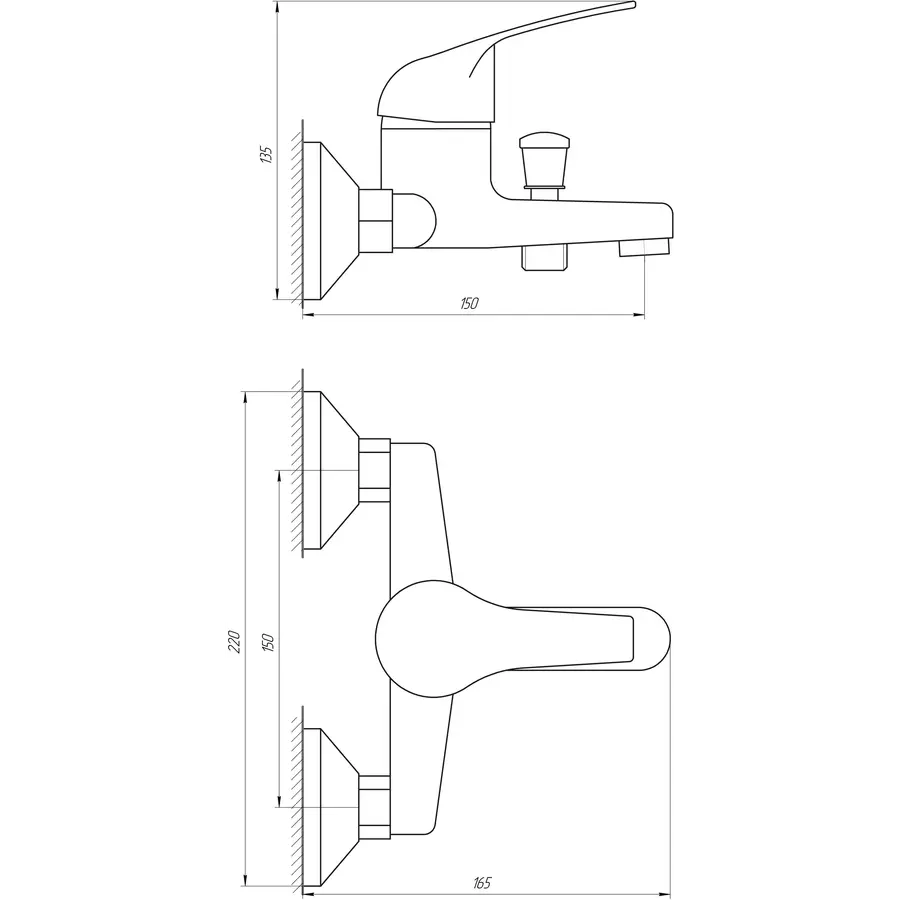 Змішувач для ванної BRAVO Comfort BF-102 латунь
