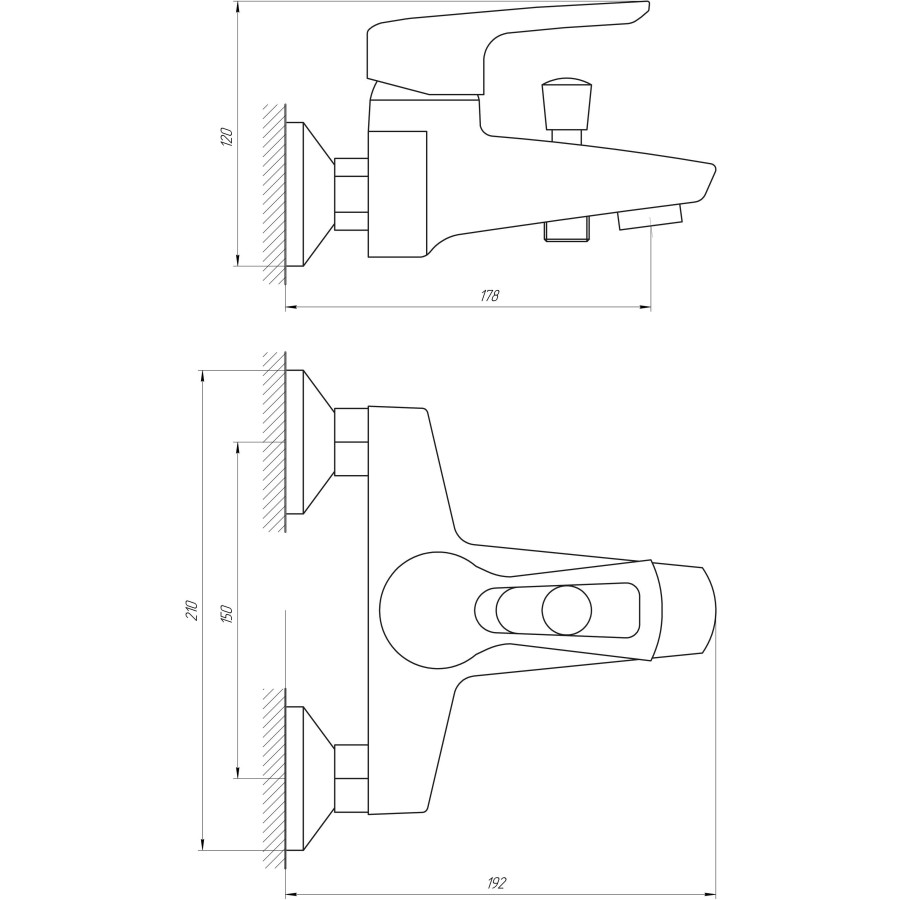 Смеситель для ванны Globus Lux SEVA GLSV-0102