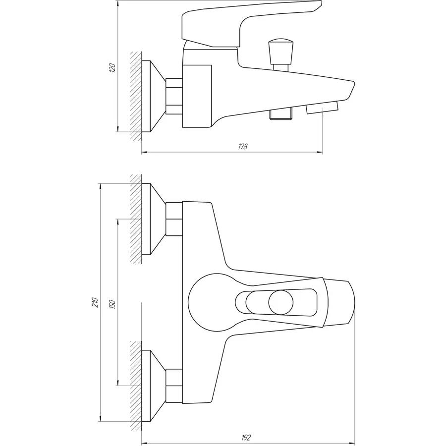 Змішувач для ванни Globus Lux SEVA GLSV-0102