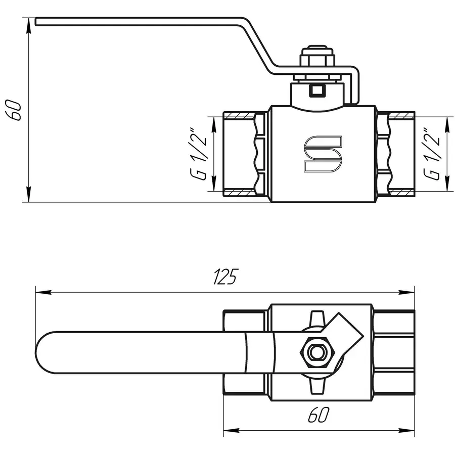 Кран кульовий прямий SELBA 1/2″ ВВ КР SL1506