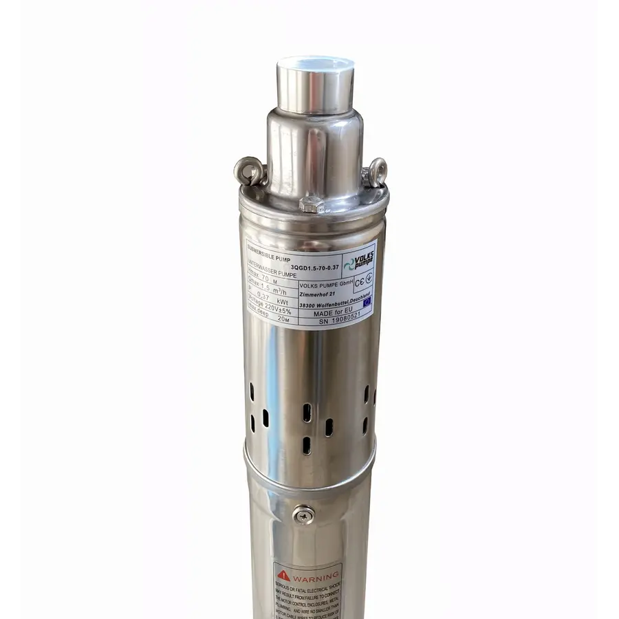 Насос свердловинний шнековий VOLKS pumpe 3QGD 1,5-70-0,37кВт 3 дюйма + кабель 15м