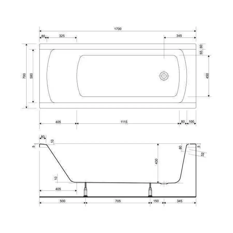 KОRAT Ванна 170х70