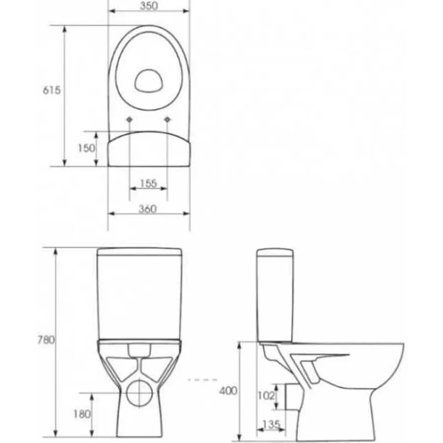 Компакт Cersanit 438 PARVA 011 3/6 з кришкою дюропласт ліфт
