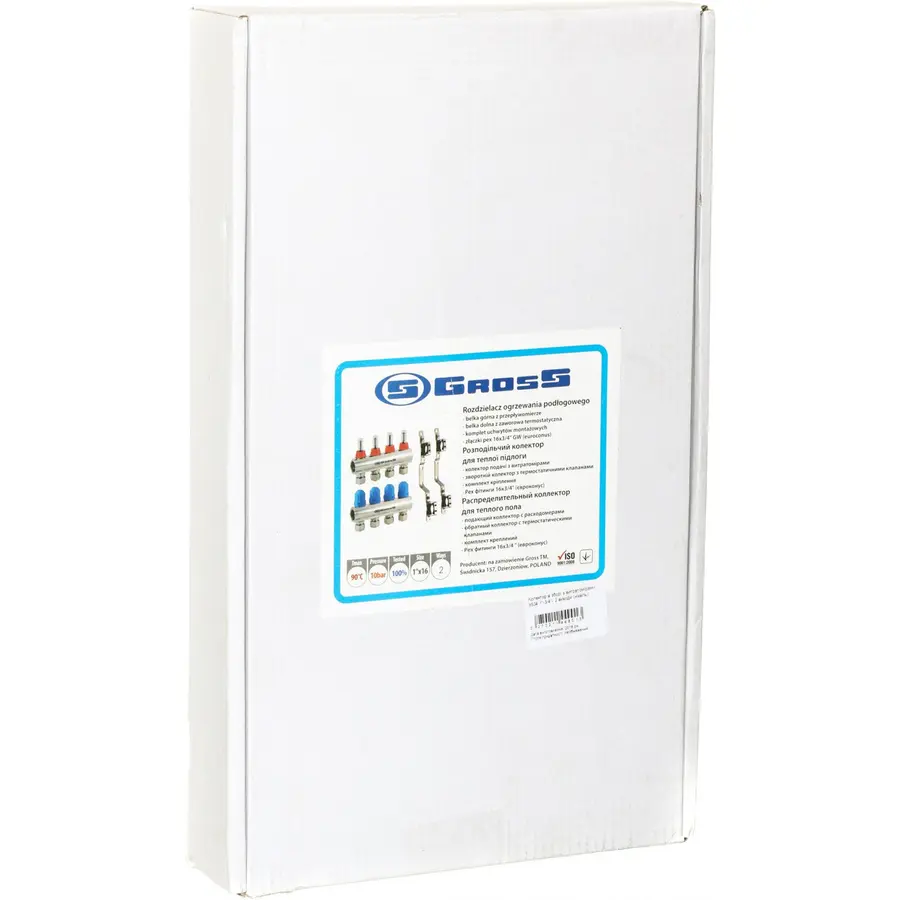 Колектор з вимірювачем витрат, регуляторами та кріпленням GROSS 8504 1″x2