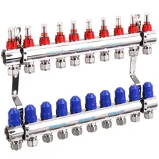 Колектор з вимірювачем витрат, регуляторами та кріпленням GROSS 8504 1″x10 Колектор з вимірювачем витрат, регуляторами та кріпленням GROSS 8504 1″x10