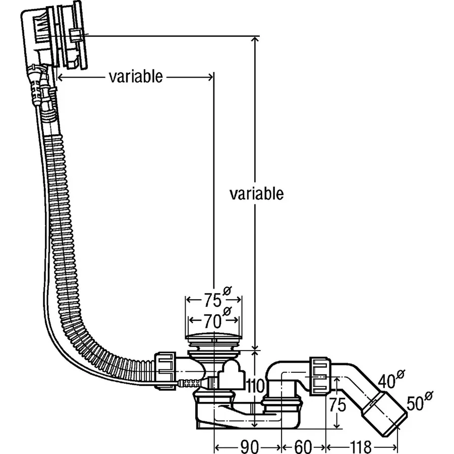 Злив-перелив Simplex Trio Visign MT5 VIEGA 728007