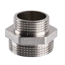 Ніпель редукційний нікельований 1 1/4″ЗР х 1″ЗР штампований А0594А(нк) VA Ніпель редукційний нікельований 1 1/4″ЗР х 1″ЗР штампований А0594А(нк) VA