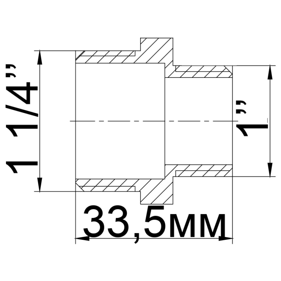 Ніпель редукційний нікельований 1 1/4″ЗР х 1″ЗР штампований А0594А(нк) VA