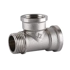 Трійник нікельований 1/2″ВР х 1/2″ВР х 1/2″ЗР штампований А0213А(нк) VA Трійник нікельований 1/2″ВР х 1/2″ВР х 1/2″ЗР штампований А0213А(нк) VA