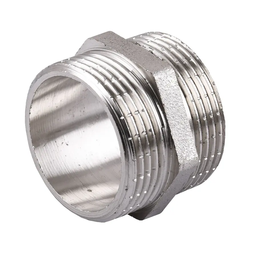 Ніпель нікельований 1 1/4″ЗР х 1 1/4″ЗР штампований А0516А(нк)