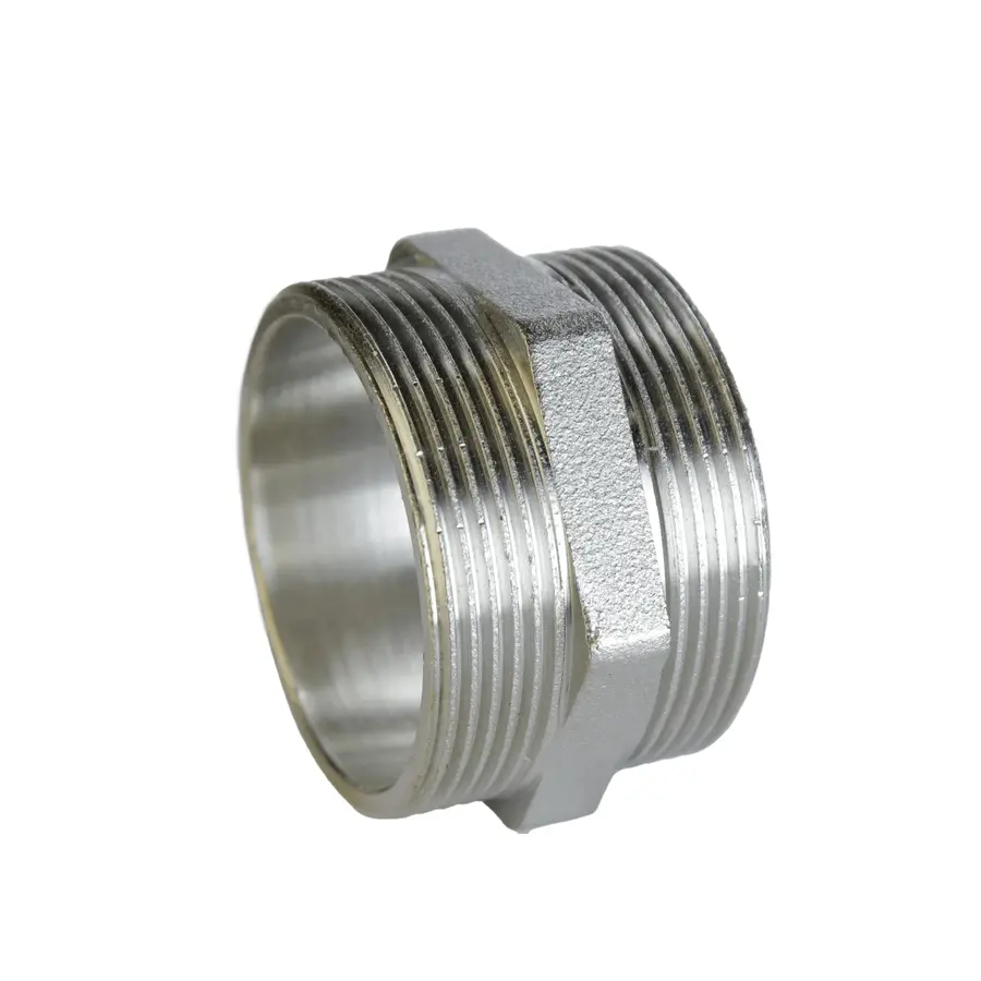 Ніпель нікельований 1 1/4″ЗР х 1 1/4″ЗР штампований А0516А(нк)