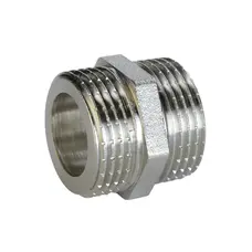 Ніпель нікельований 3/8″ЗР х 3/8″ЗР штампований під прокладку А0530А(нк) VA