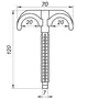 Кріплення-гак забивне подвійне для труби Ø16-20 довжина 120мм чорна CRISTAL (уп.100шт)