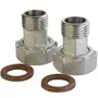 Комплект штуцерів для лічильника нікельваний 3/4″ВР х 1/2″ЗР з прокладкою Б2709-1КбА(нк)