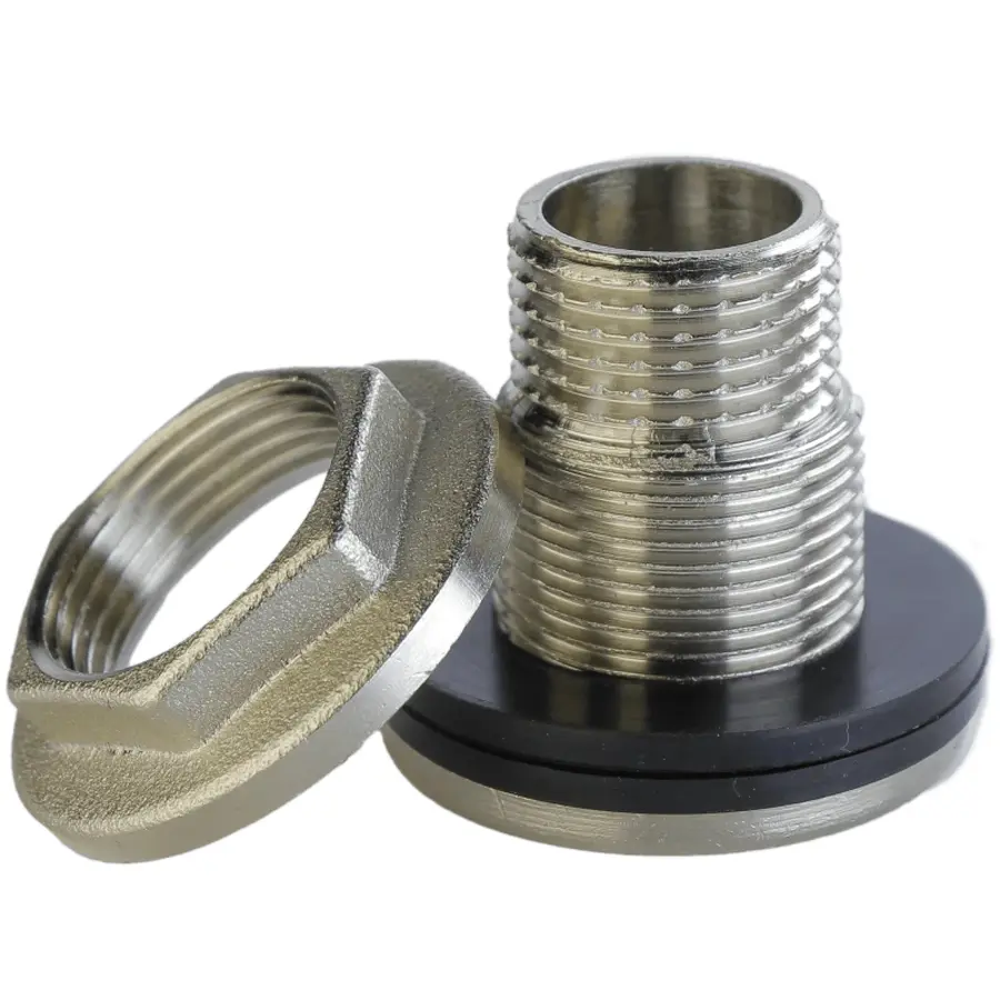 Врізання в бак Ø25 нікельоване 1/2″ЗР штамповане посилене Б5101А(нк)