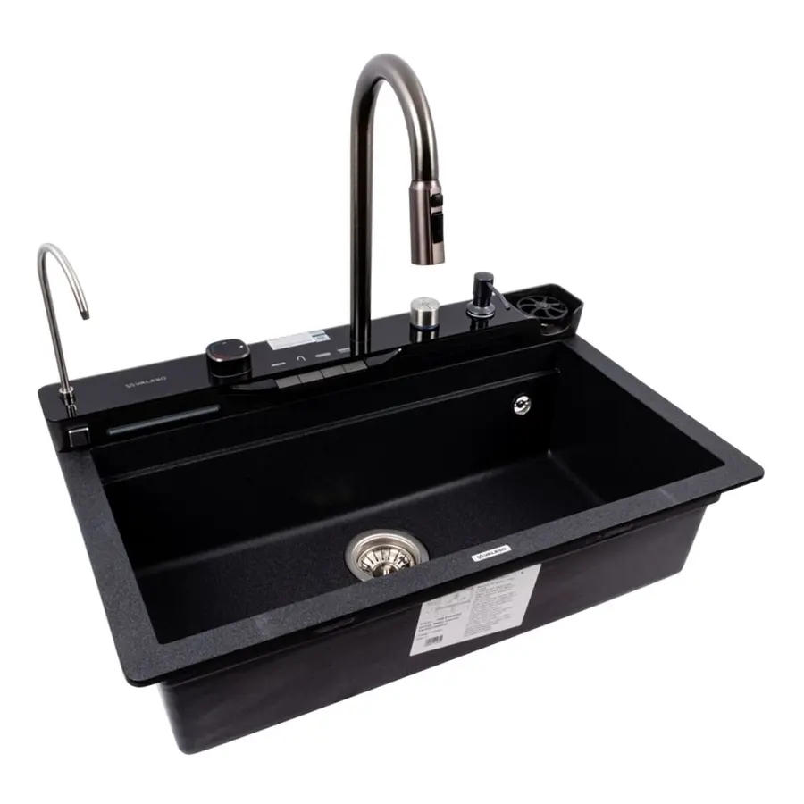 Гранитная мойка для кухни VALESO EVANORA 7546 матовая Карбон