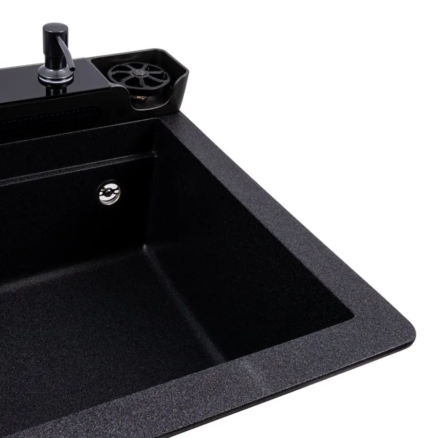 Гранитная мойка для кухни VALESO EVANORA 7546 матовая Карбон