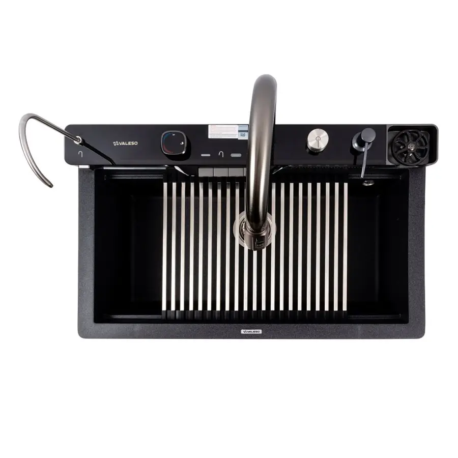 Гранитная мойка для кухни VALESO EVANORA 7546 матовая Карбон