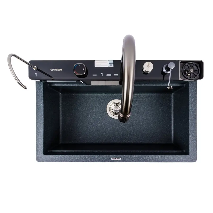 Гранитная мойка для кухни VALESO EVANORA 7546 матовая Антрацит